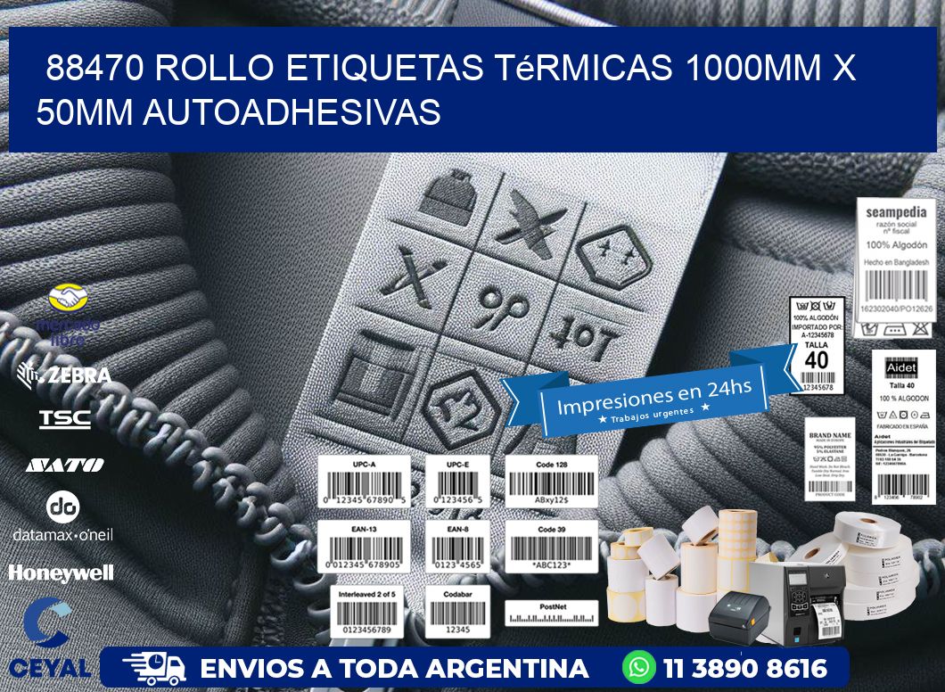 88470 Rollo Etiquetas Térmicas 1000mm X 50mm Autoadhesivas