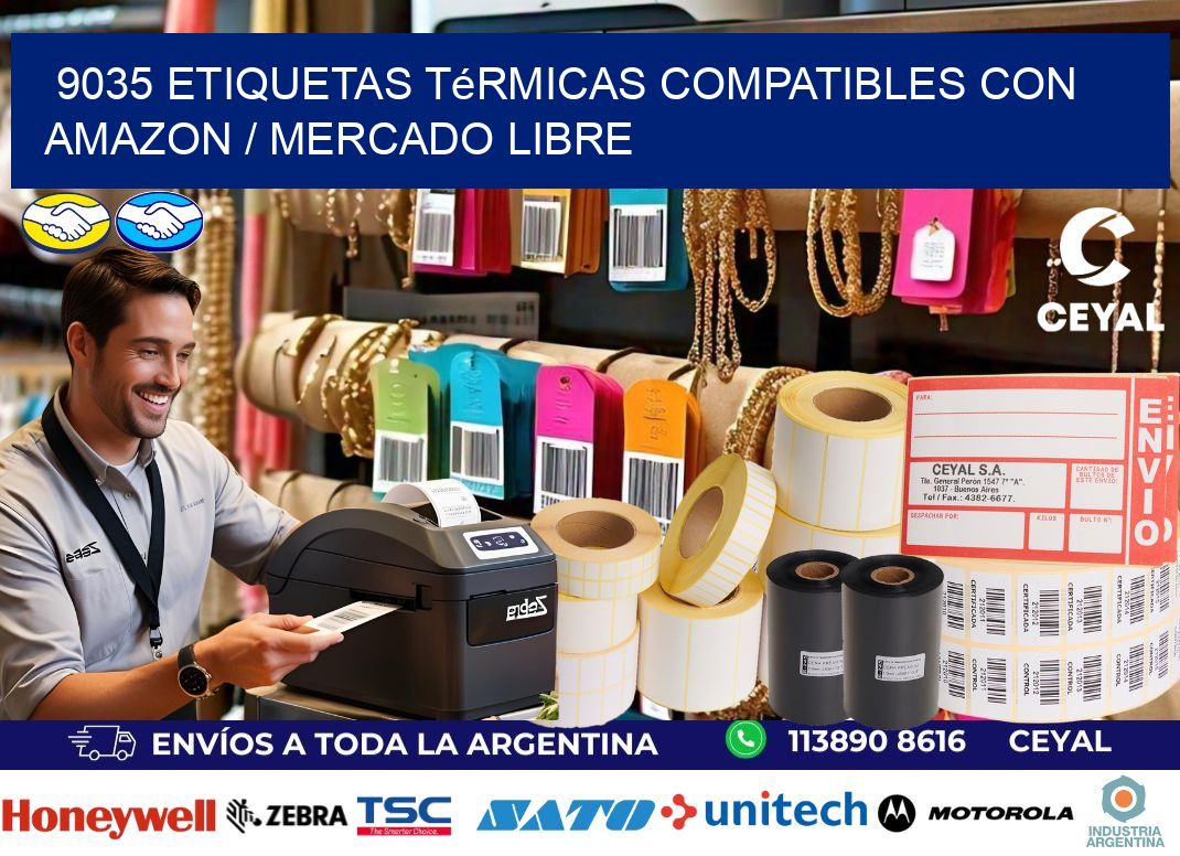 9035 etiquetas térmicas compatibles con Amazon / Mercado Libre