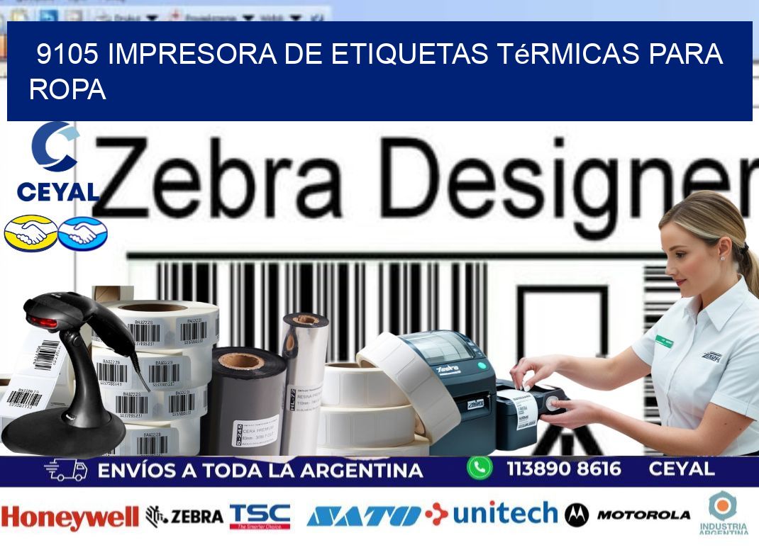 9105 impresora de etiquetas térmicas para ropa