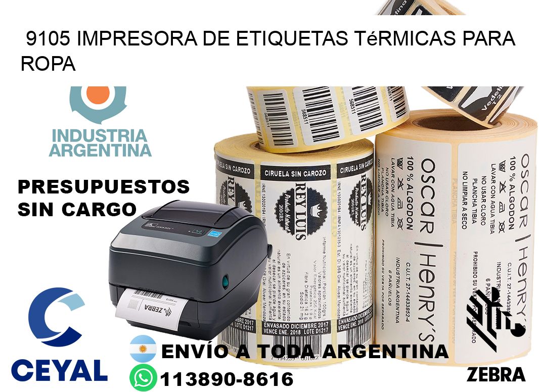 9105 impresora de etiquetas térmicas para ropa