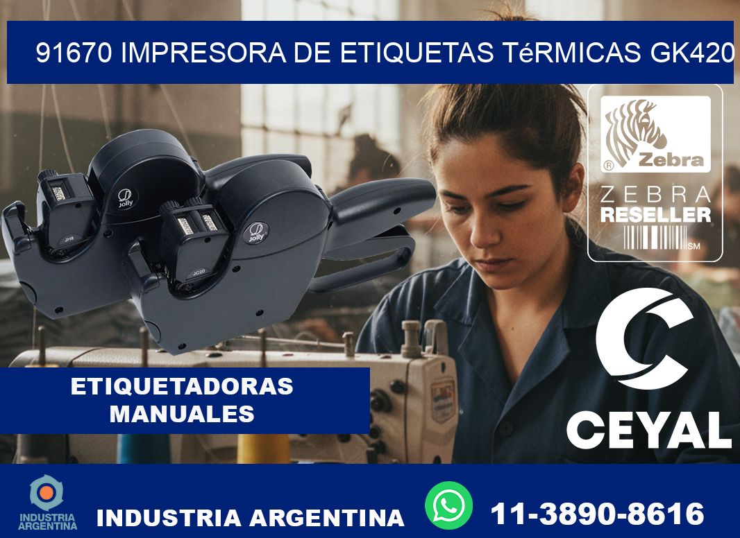 91670 Impresora de etiquetas térmicas GK420