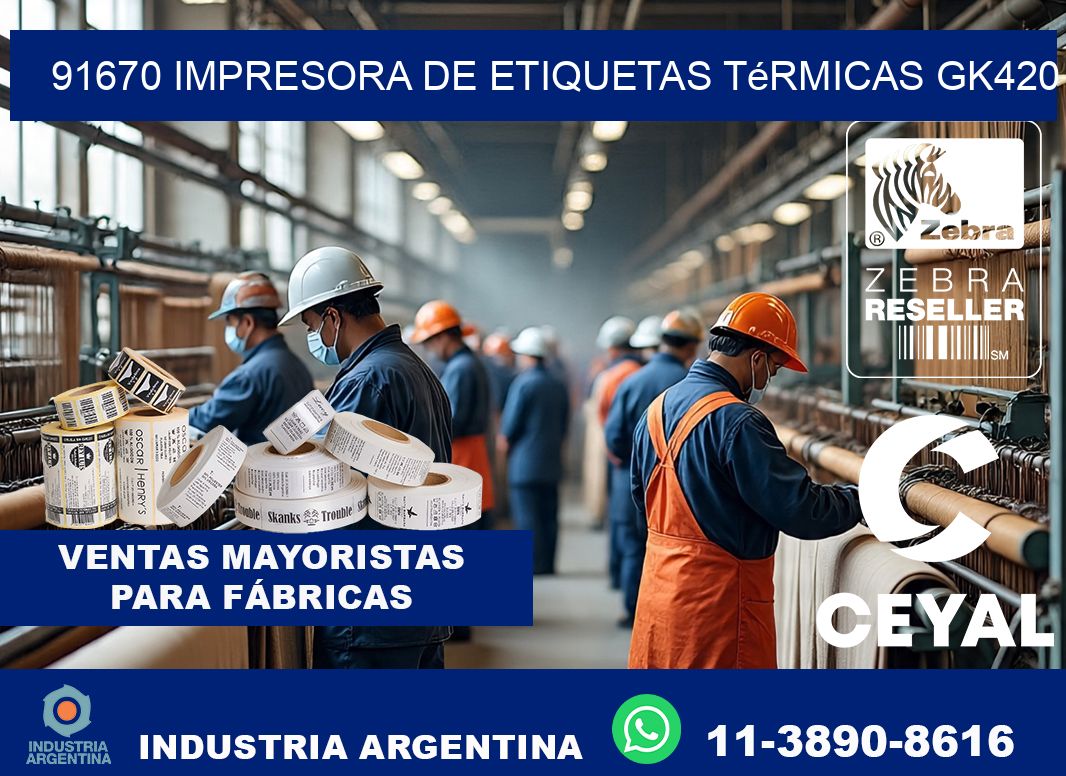 91670 Impresora de etiquetas térmicas GK420
