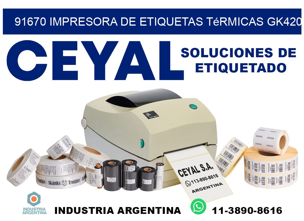 91670 Impresora de etiquetas térmicas GK420
