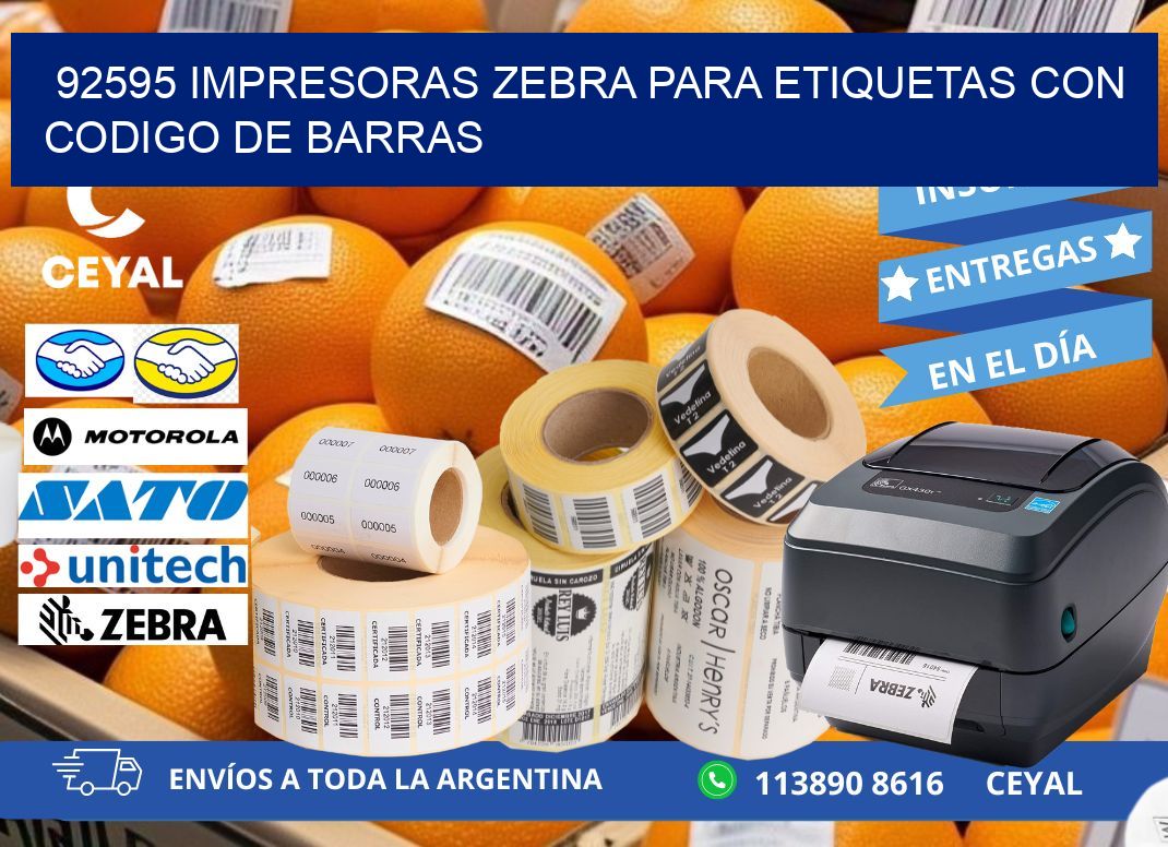 92595 impresoras zebra para etiquetas con codigo de barras