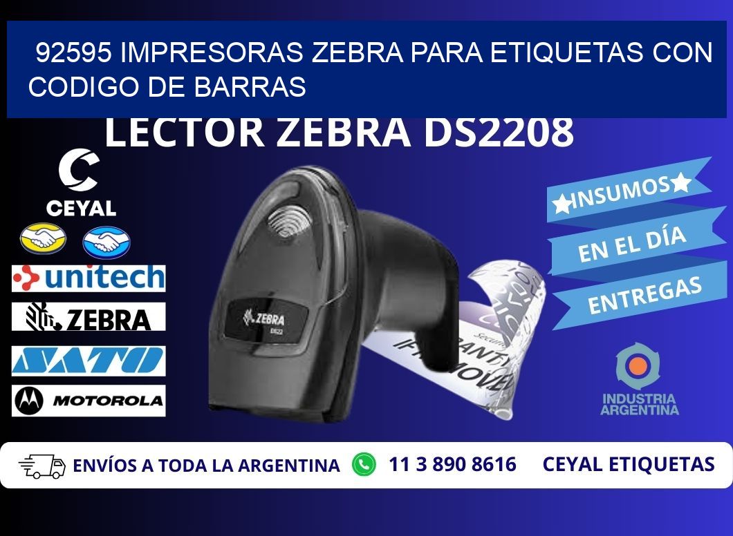 92595 impresoras zebra para etiquetas con codigo de barras