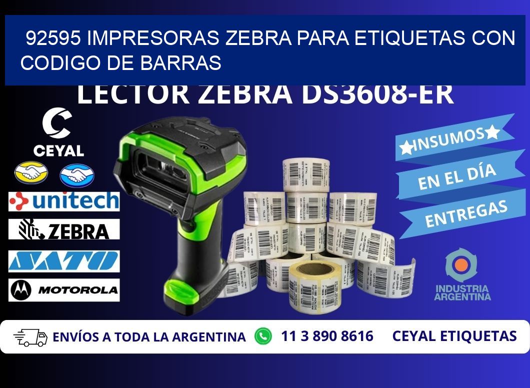 92595 impresoras zebra para etiquetas con codigo de barras
