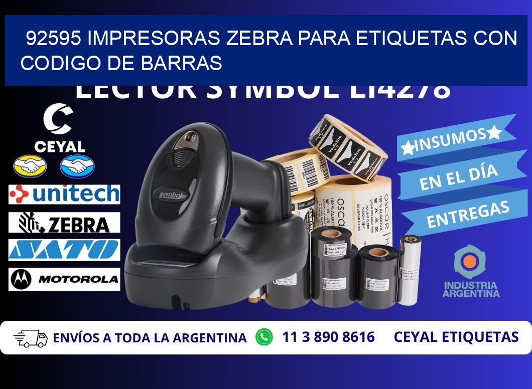 92595 impresoras zebra para etiquetas con codigo de barras