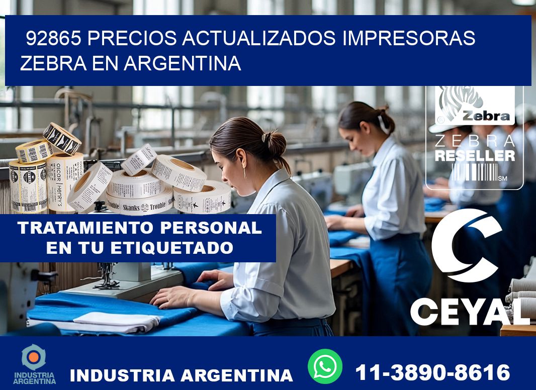 92865 precios actualizados impresoras zebra en argentina