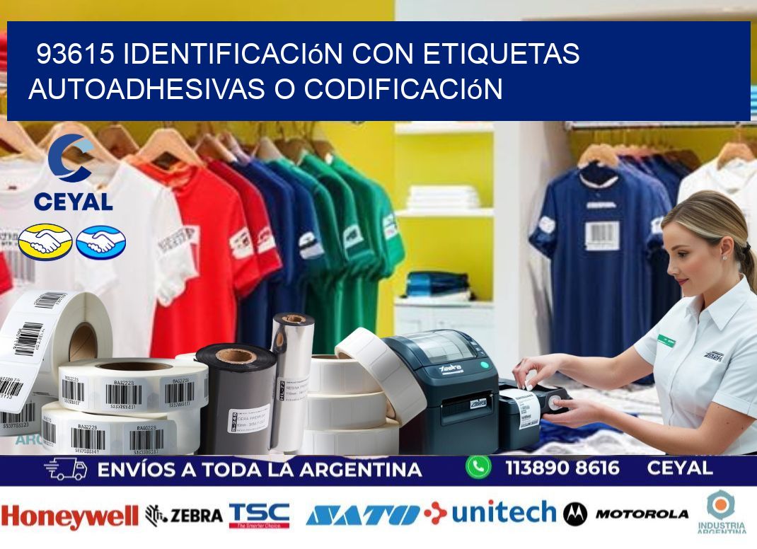 93615 identificación con etiquetas autoadhesivas o codificación