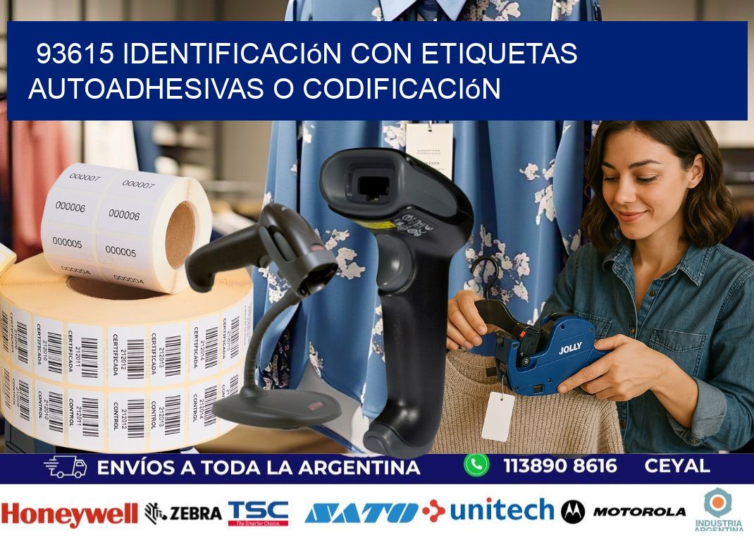 93615 identificación con etiquetas autoadhesivas o codificación