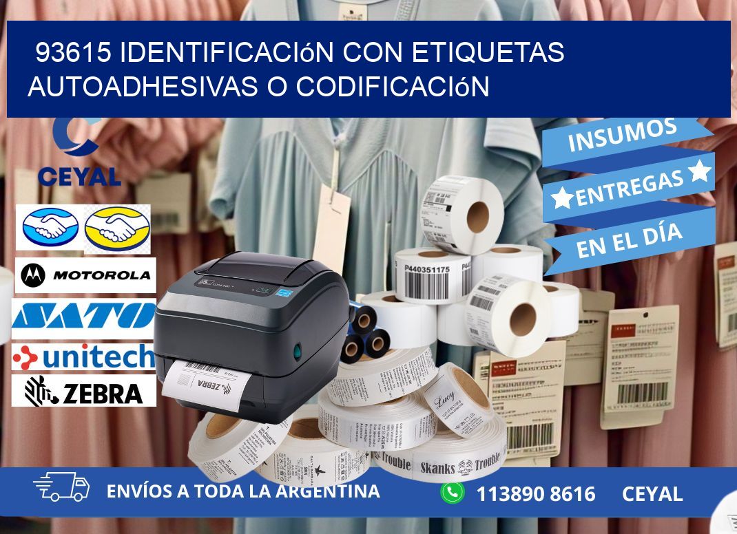 93615 identificación con etiquetas autoadhesivas o codificación