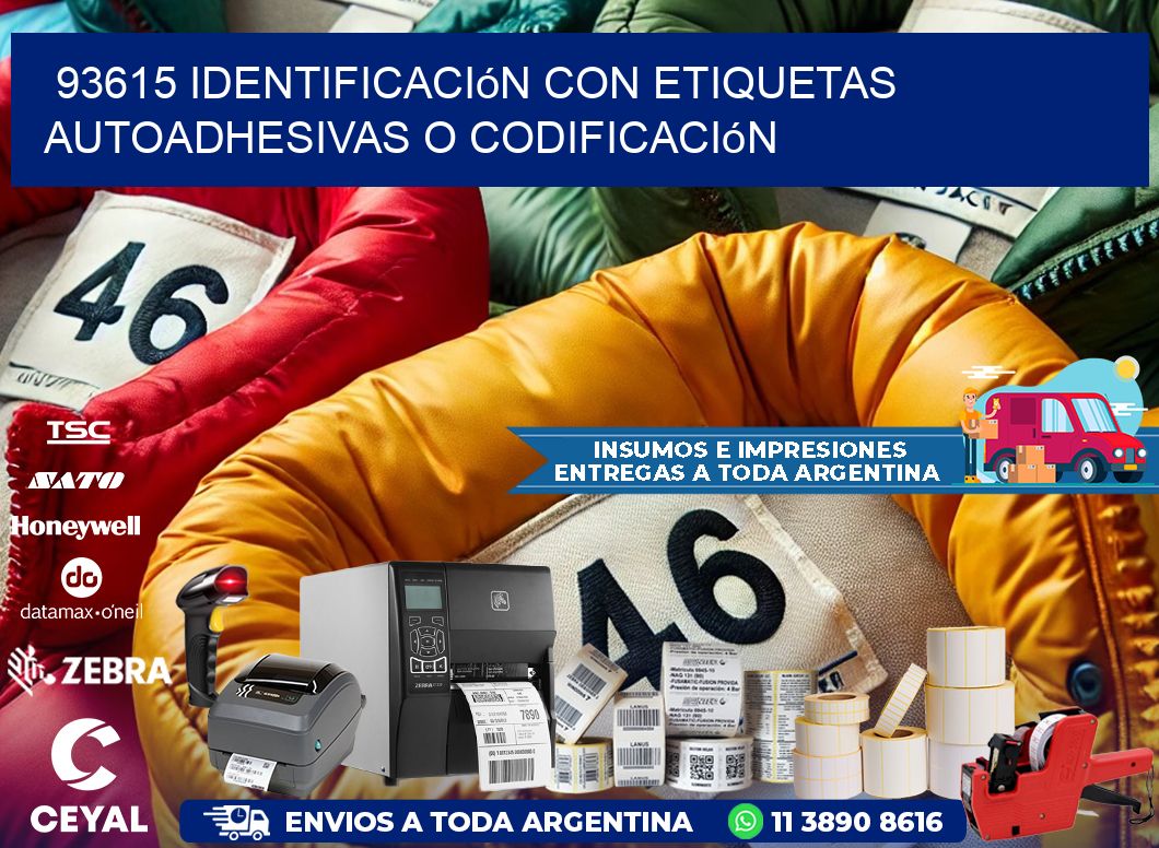 93615 identificación con etiquetas autoadhesivas o codificación