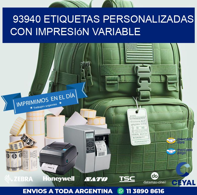93940 etiquetas personalizadas con impresión variable