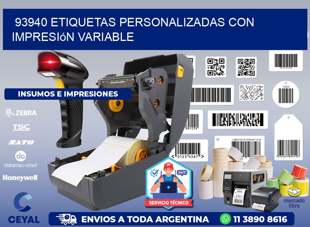 93940 etiquetas personalizadas con impresión variable