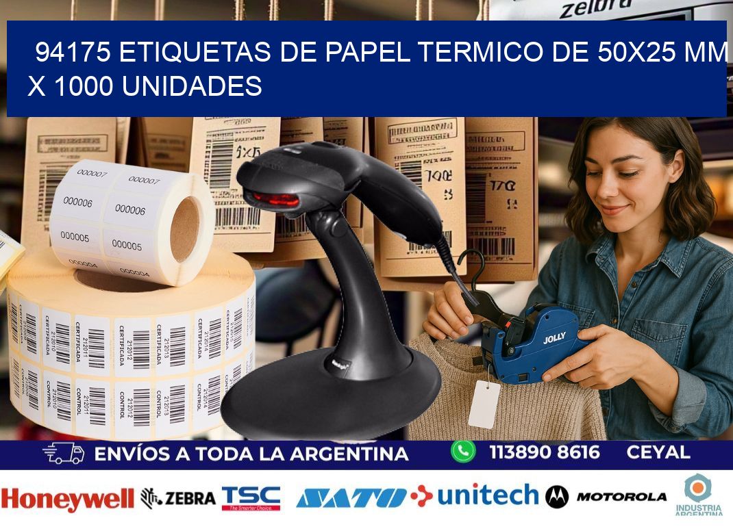 94175 Etiquetas De Papel Termico De 50x25 Mm X 1000 Unidades