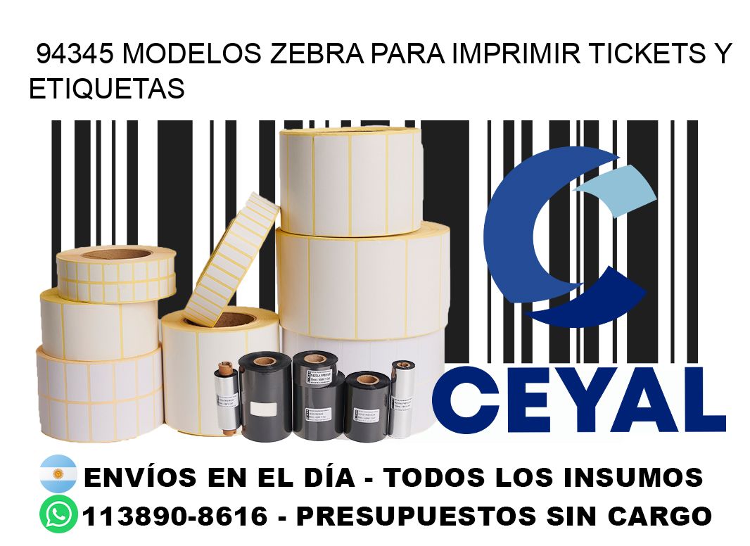 94345 modelos zebra para imprimir tickets y etiquetas