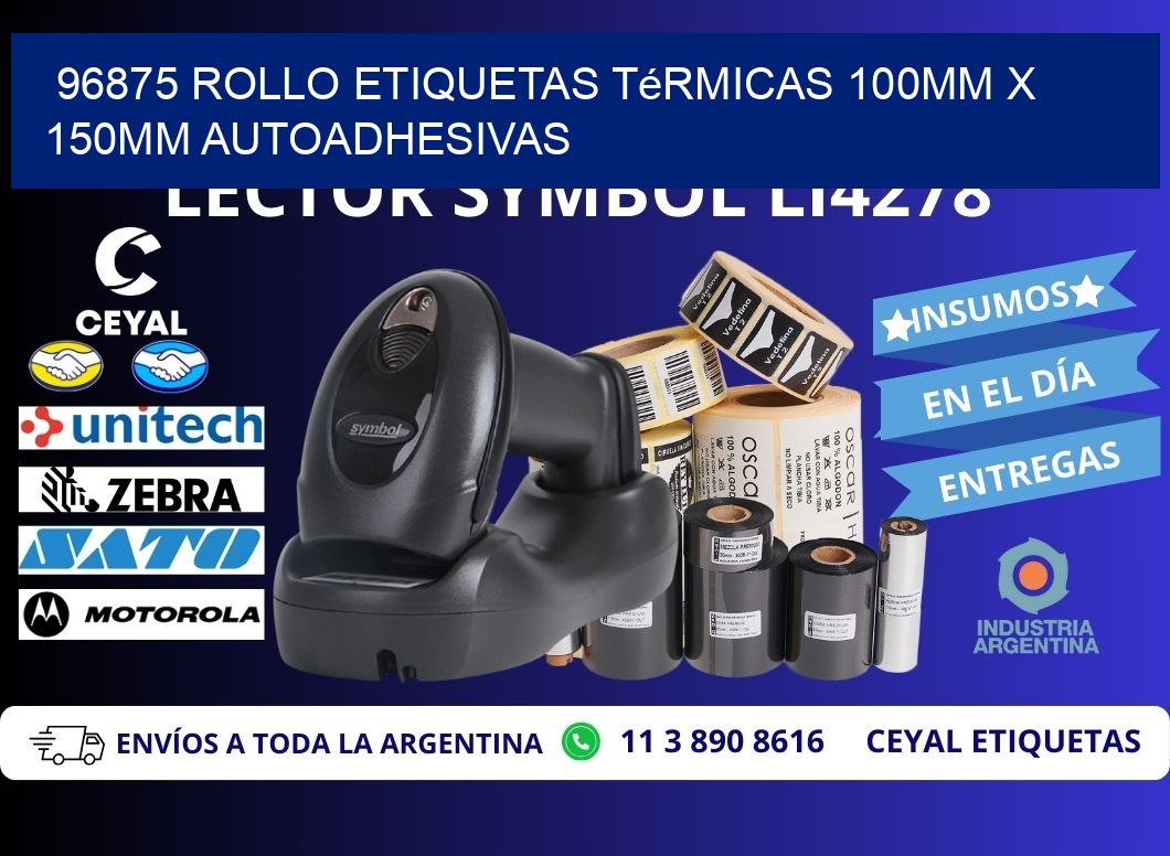 96875 Rollo Etiquetas Térmicas 100mm X 150mm Autoadhesivas