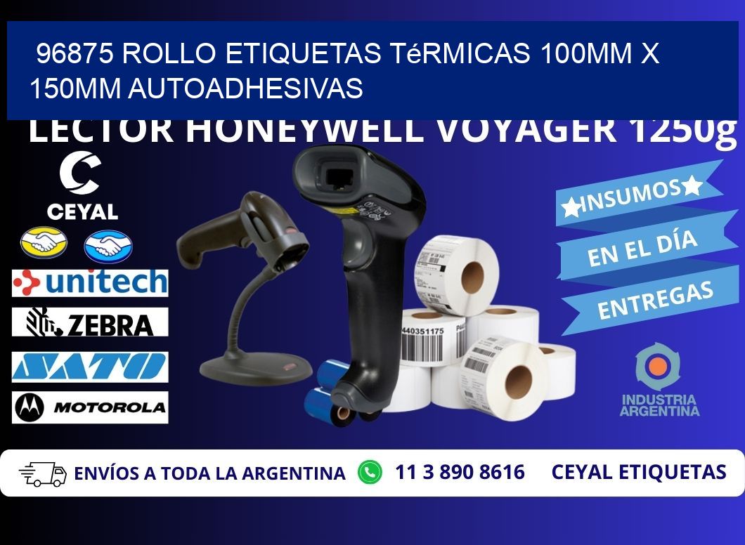 96875 Rollo Etiquetas Térmicas 100mm X 150mm Autoadhesivas