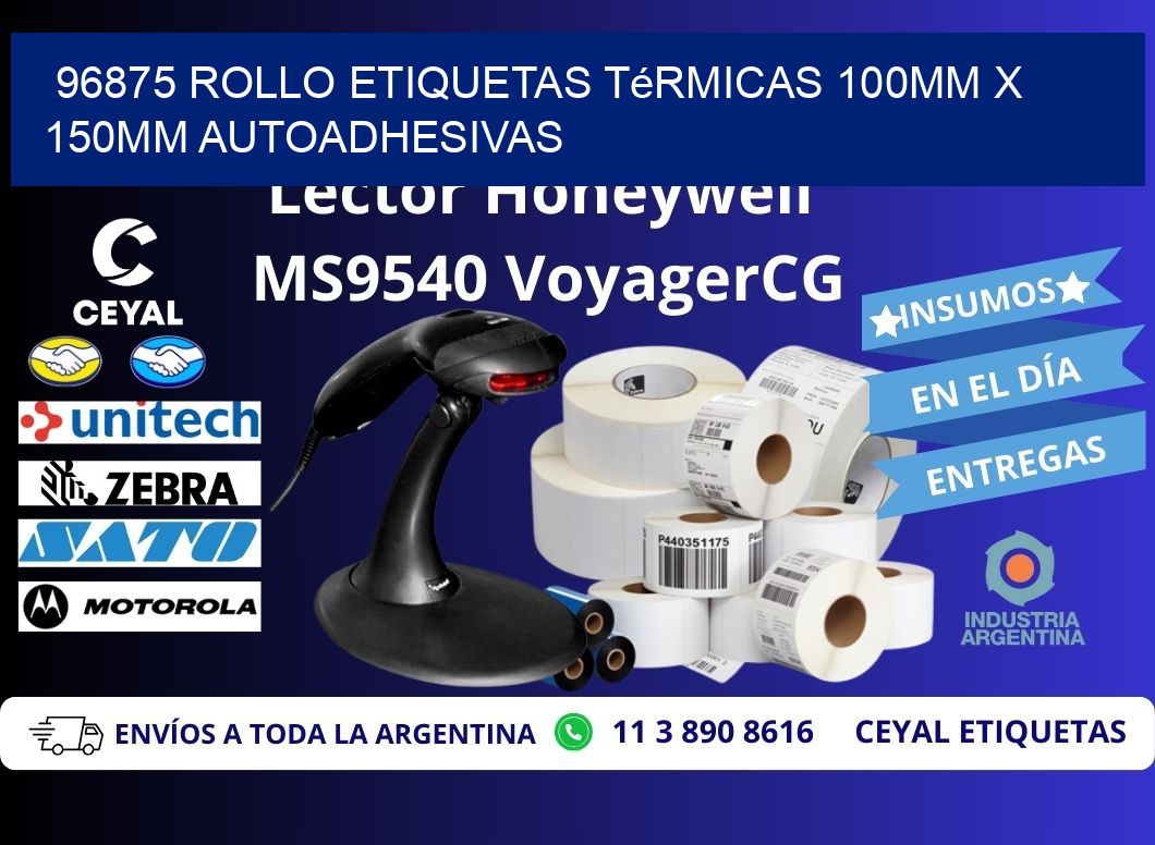 96875 Rollo Etiquetas Térmicas 100mm X 150mm Autoadhesivas