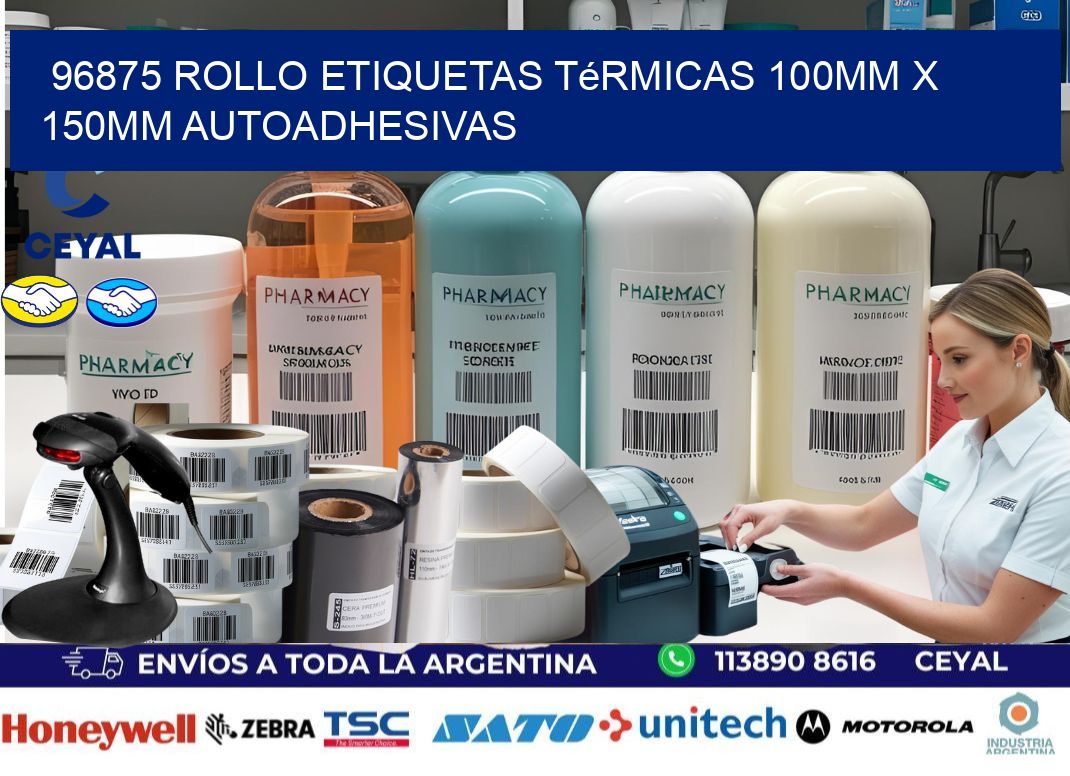 96875 Rollo Etiquetas Térmicas 100mm X 150mm Autoadhesivas