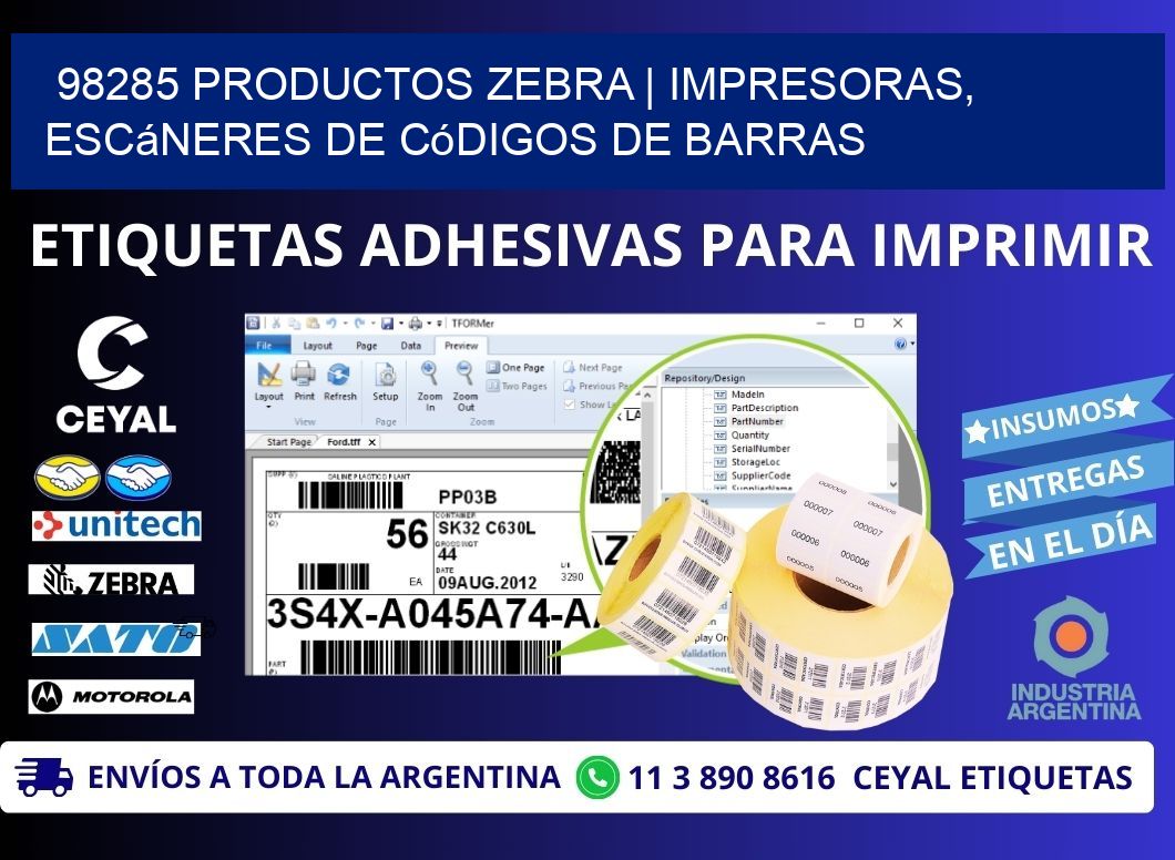 98285 Productos Zebra | Impresoras, escáneres de códigos de barras