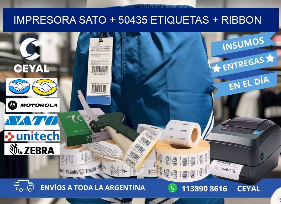 impresora SATO + 50435 etiquetas + ribbon