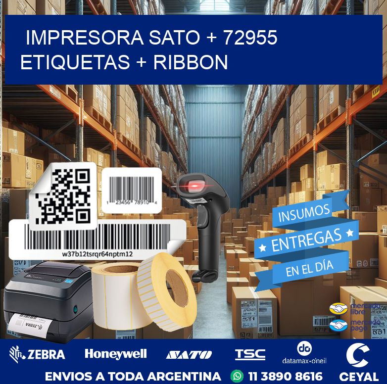 impresora SATO + 72955 etiquetas + ribbon