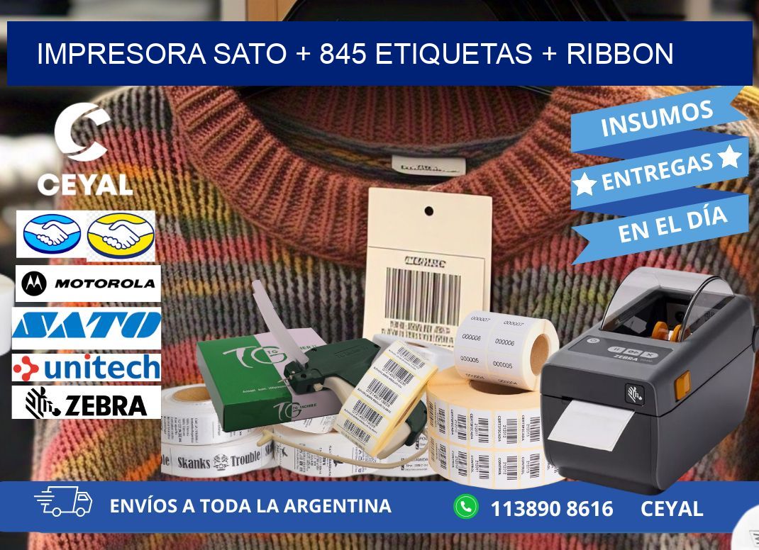 impresora SATO + 845 etiquetas + ribbon