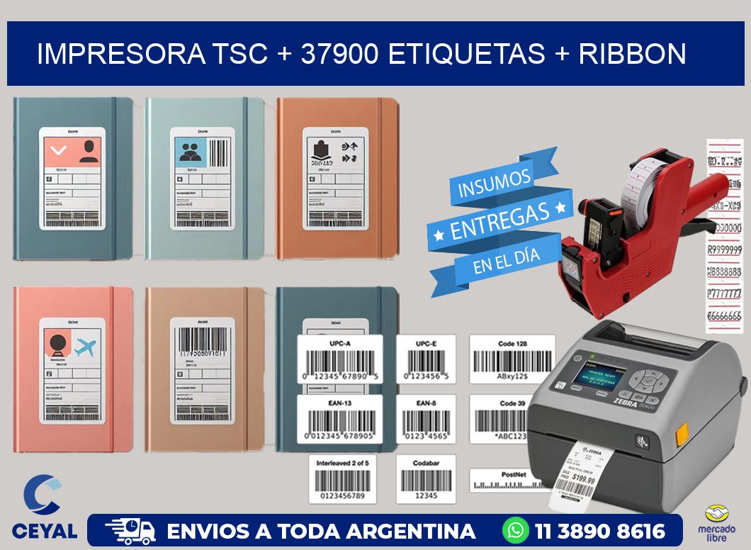 impresora TSC + 37900 etiquetas + ribbon