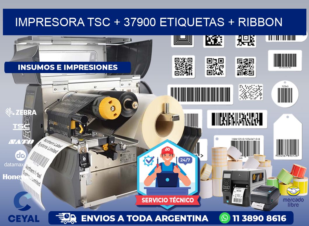 impresora TSC + 37900 etiquetas + ribbon