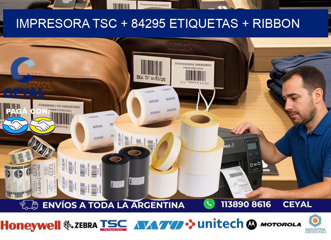 impresora TSC + 84295 etiquetas + ribbon