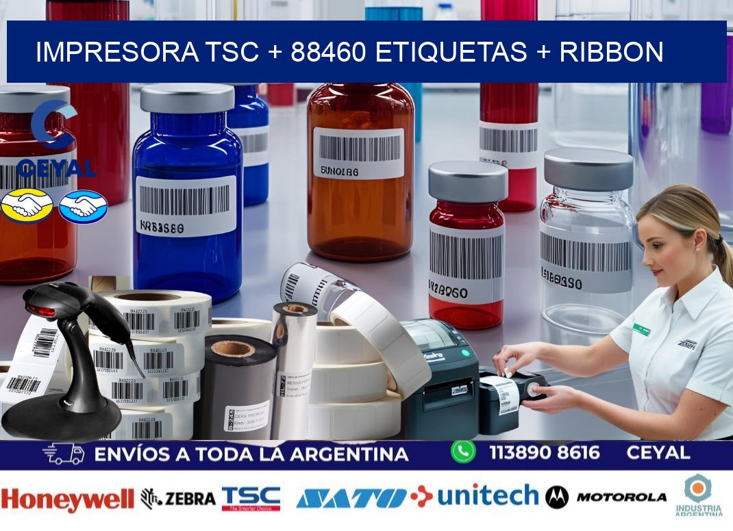 impresora TSC + 88460 etiquetas + ribbon