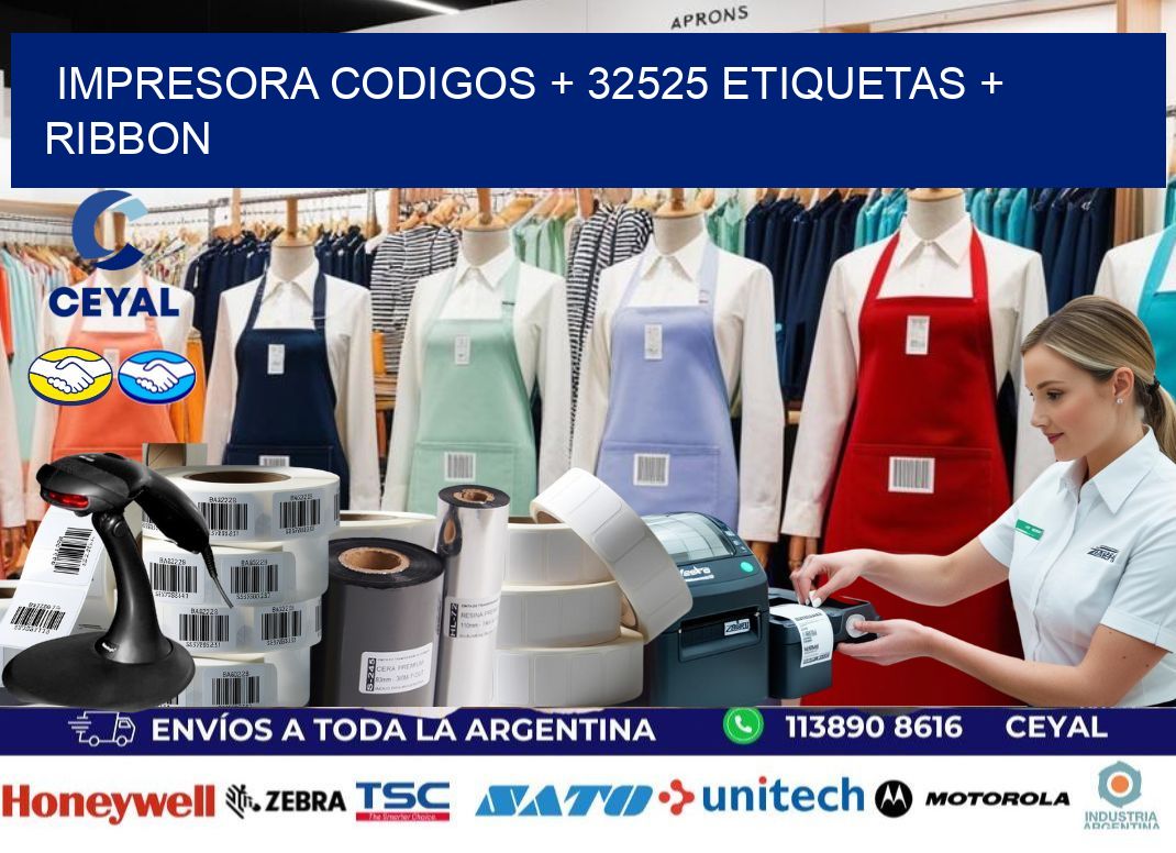 impresora codigos + 32525 etiquetas + ribbon
