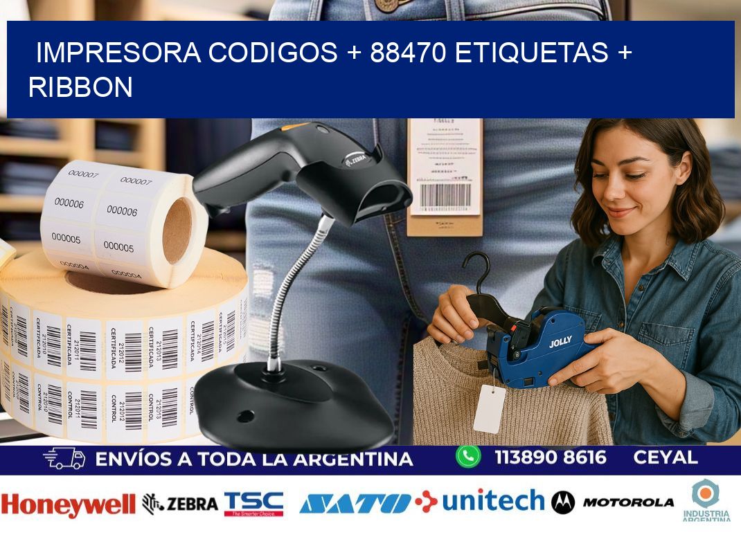 impresora codigos + 88470 etiquetas + ribbon