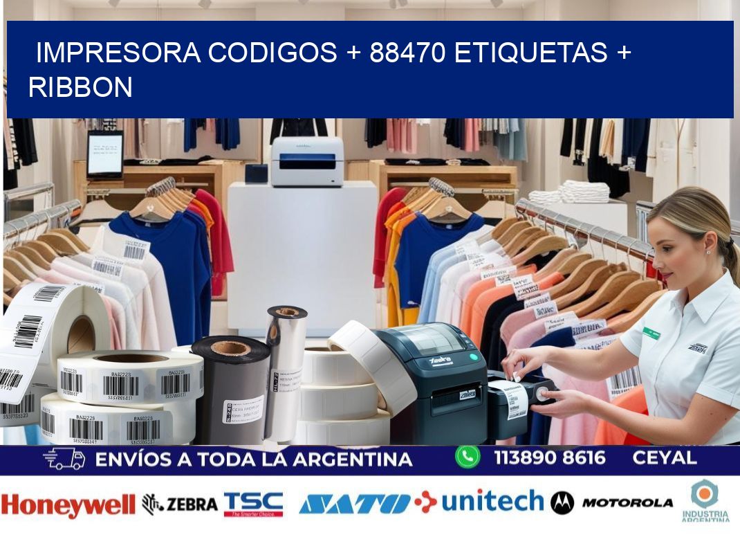 impresora codigos + 88470 etiquetas + ribbon