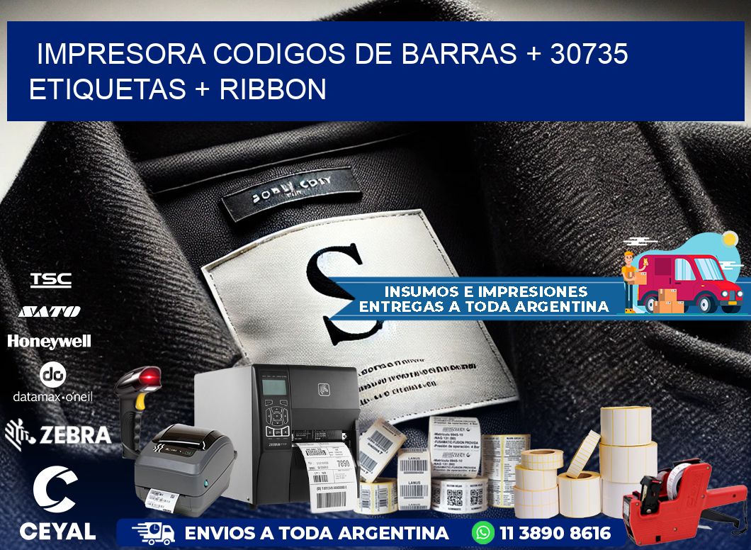 impresora codigos de barras + 30735 etiquetas + ribbon