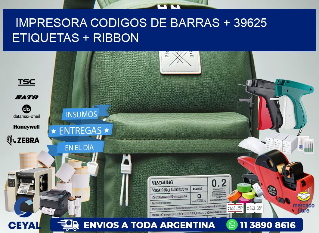 impresora codigos de barras + 39625 etiquetas + ribbon