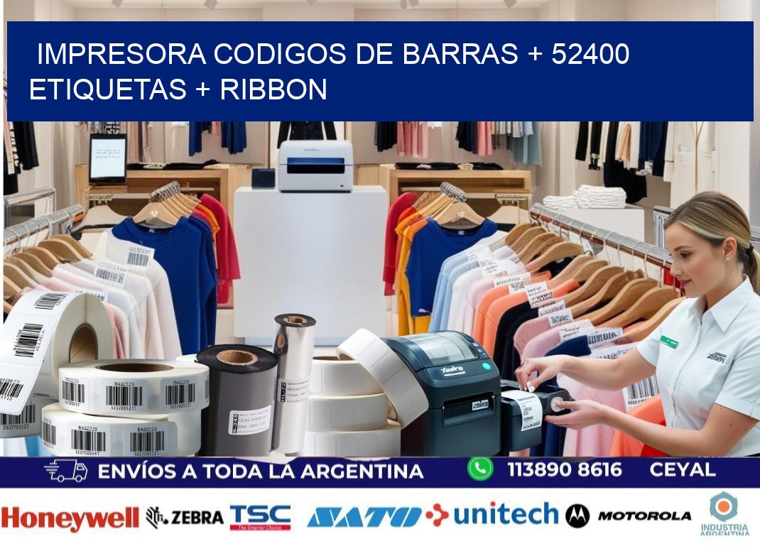 impresora codigos de barras + 52400 etiquetas + ribbon
