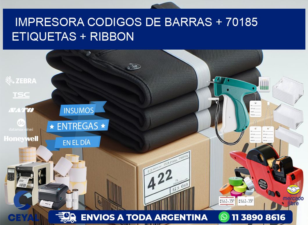 impresora codigos de barras + 70185 etiquetas + ribbon