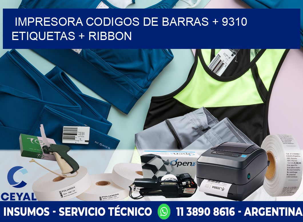 impresora codigos de barras + 9310 etiquetas + ribbon