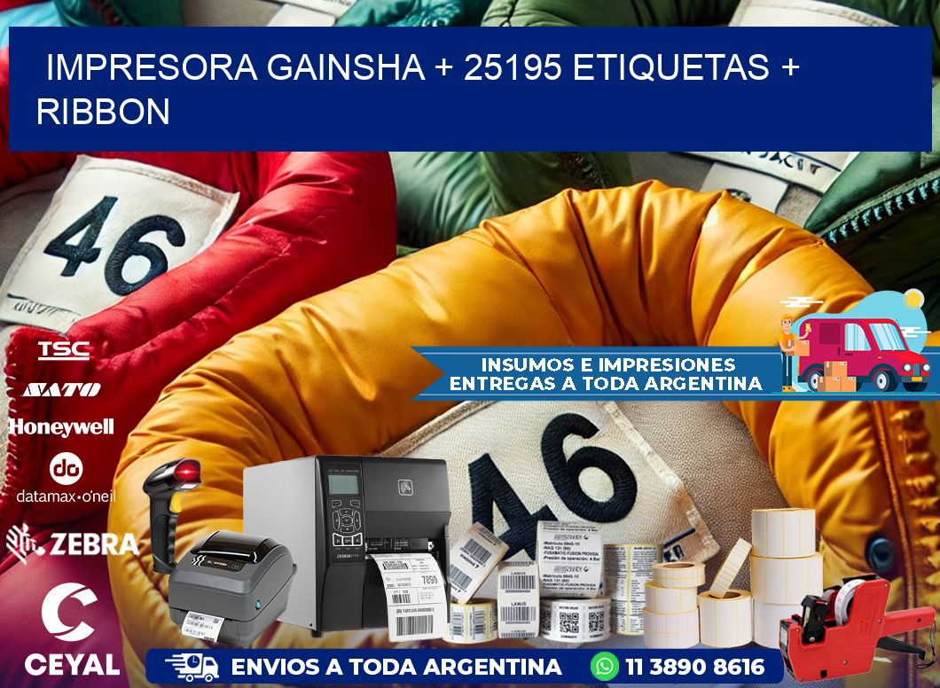 impresora gainsha + 25195 etiquetas + ribbon