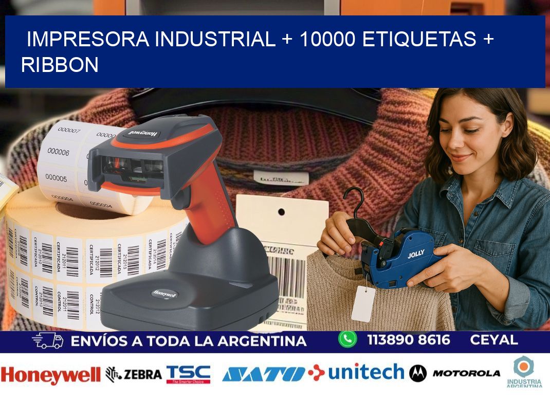 impresora industrial + 10000 etiquetas + ribbon