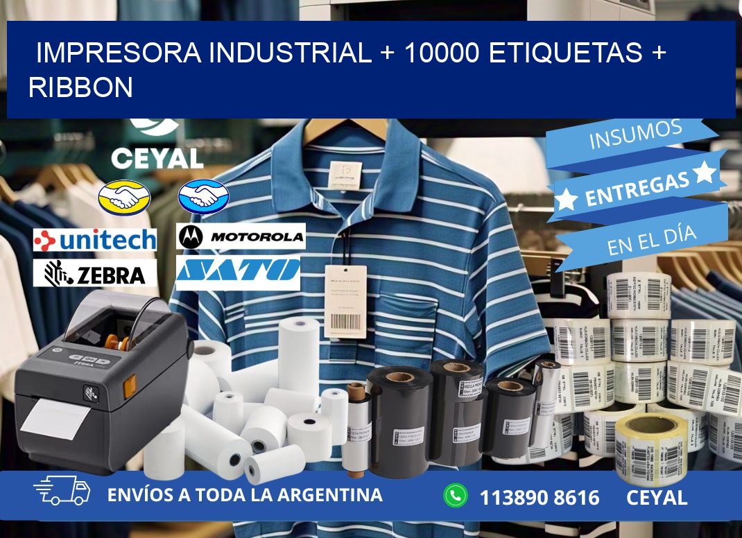 impresora industrial + 10000 etiquetas + ribbon