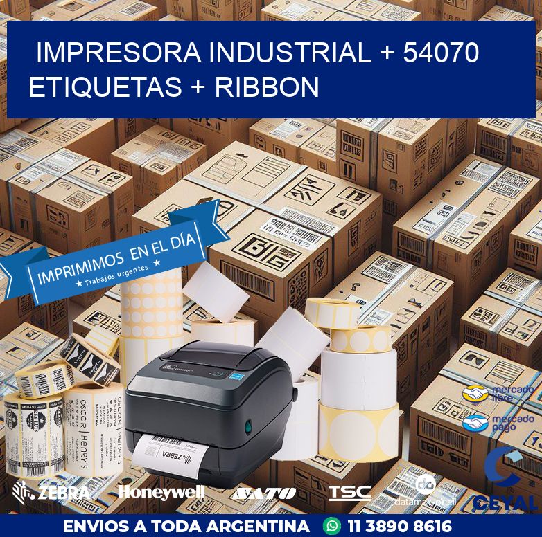 impresora industrial + 54070 etiquetas + ribbon