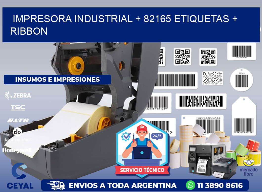 impresora industrial + 82165 etiquetas + ribbon