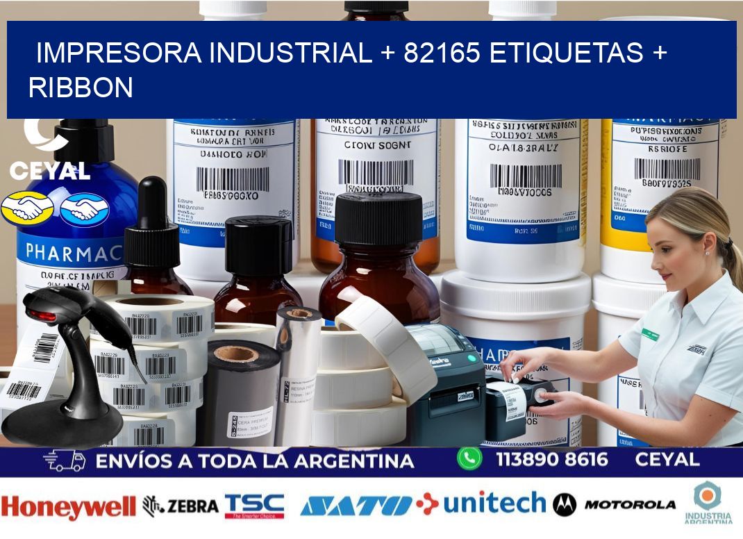 impresora industrial + 82165 etiquetas + ribbon