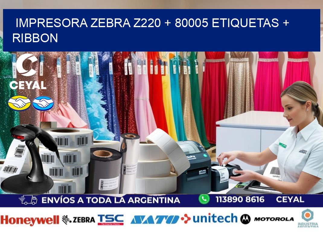 impresora zebra z220 + 80005 etiquetas + ribbon