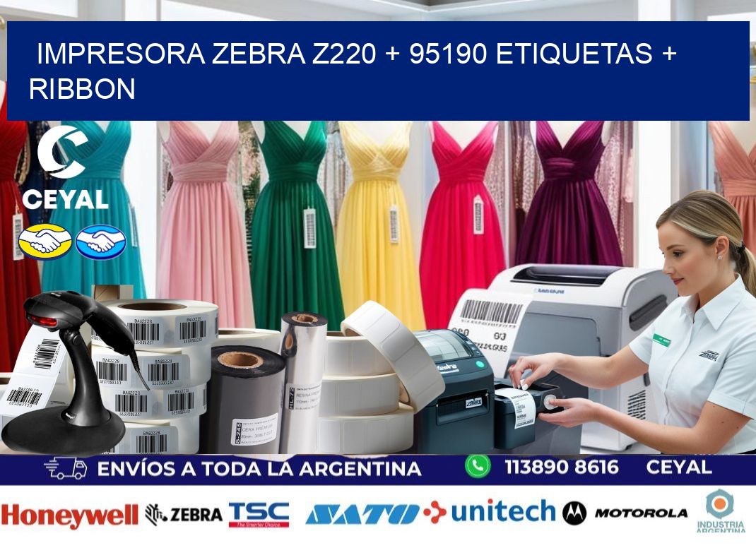 impresora zebra z220 + 95190 etiquetas + ribbon