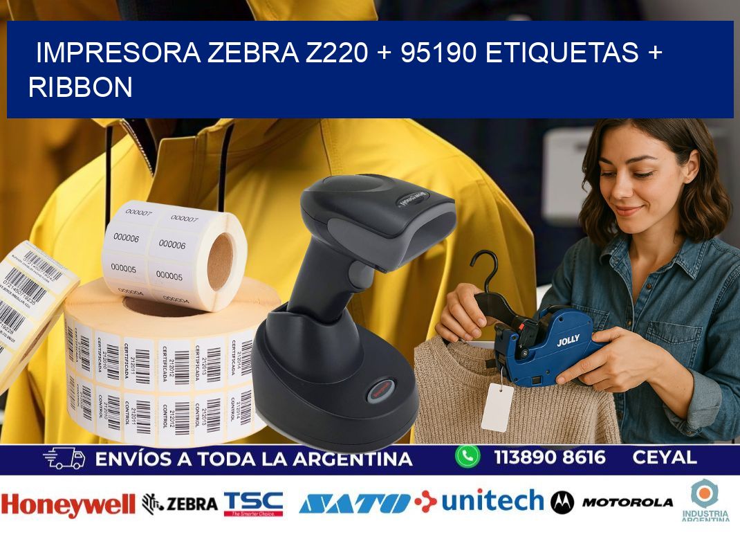 impresora zebra z220 + 95190 etiquetas + ribbon
