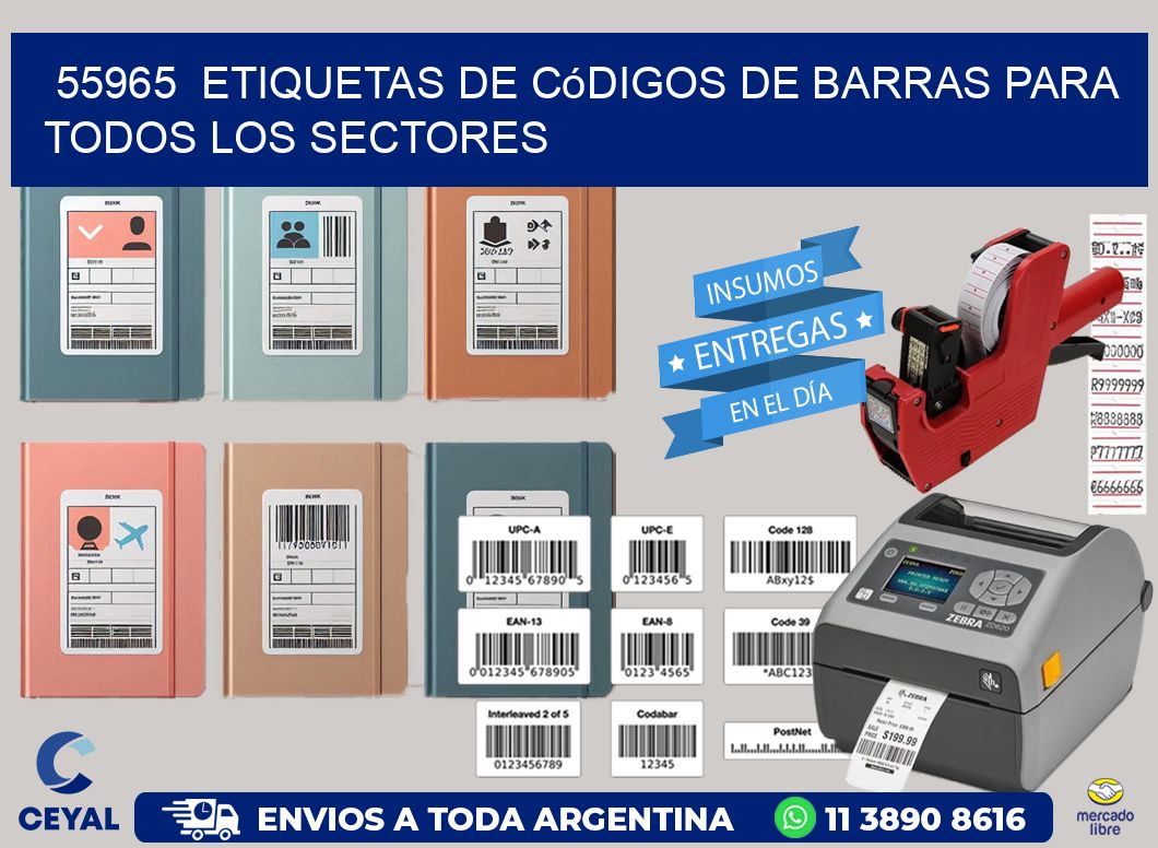 ️55965 Etiquetas de Códigos de Barras para Todos los Sectores